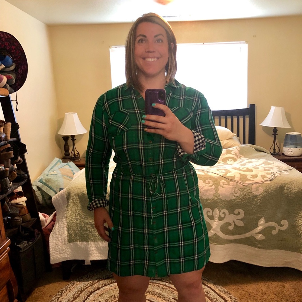 Merona-Plaid T-shirt dress NWOT